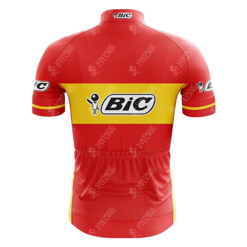Maillot de cyclisme rétro à manches courtes BIC Espagne