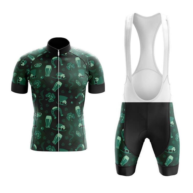 Ensemble de Maillot de Cyclisme Rétro Irlandais Porte-Bonheur
