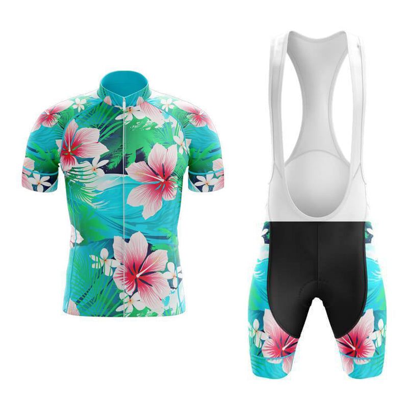Ensemble de maillot de cyclisme à motif floral de lys oriental