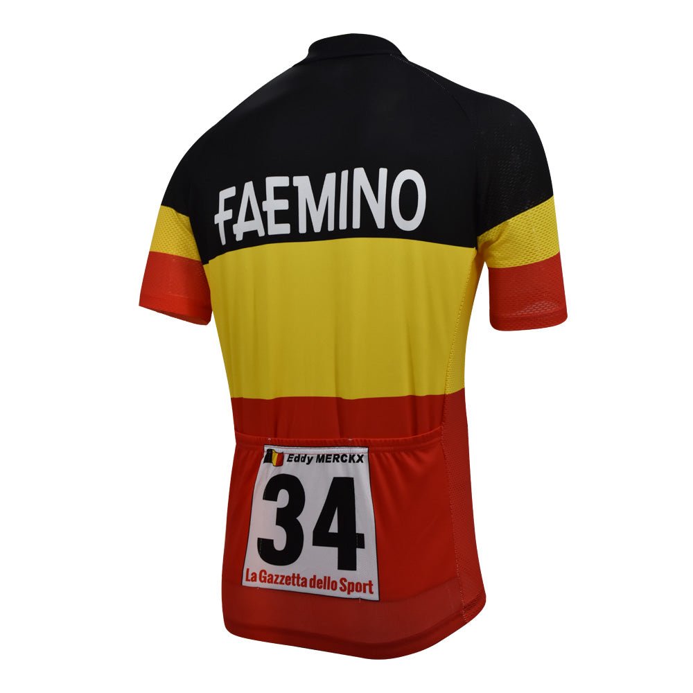 Maillot de Cyclisme Rétro Champion de Belgique 1970 Faemino - Merckx