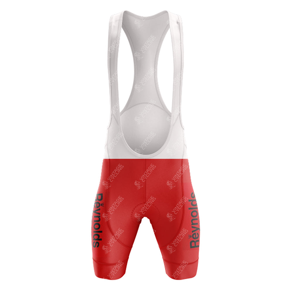 Ensemble de cyclisme rétro rouge Reynolds des années 1980 à manches courtes