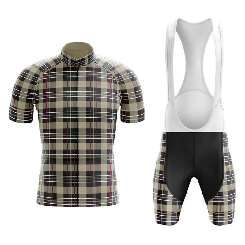 Ensemble de maillot de cyclisme vert tartan
