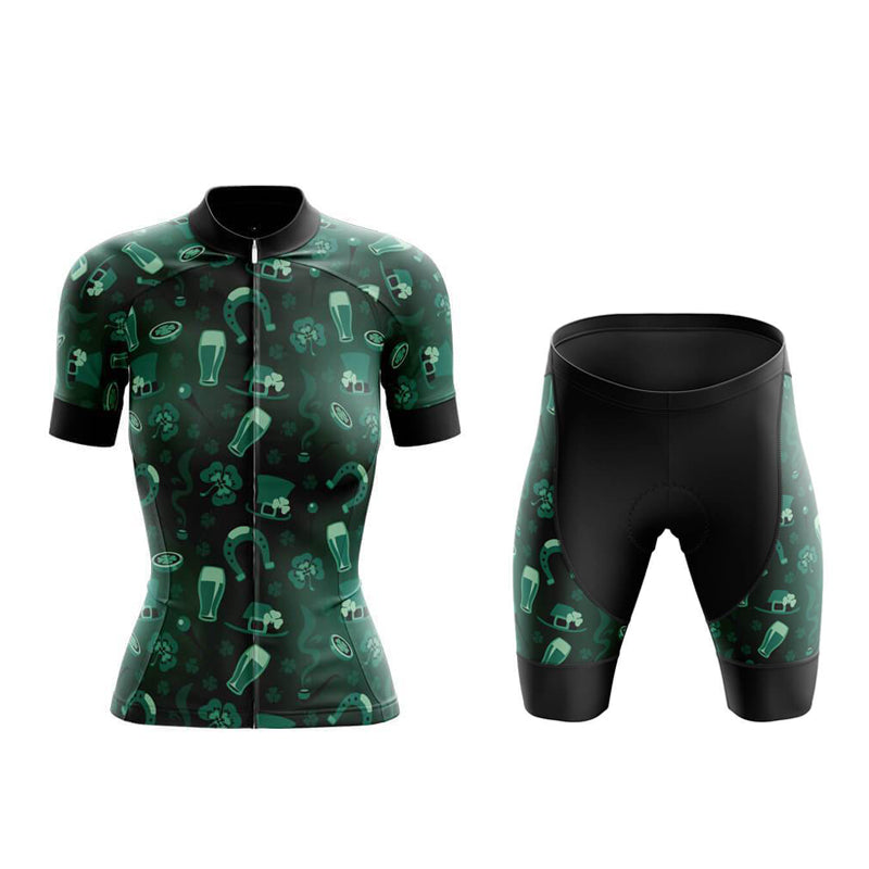 Ensemble de Maillot de Cyclisme Irlandais Chanceux pour Femmes