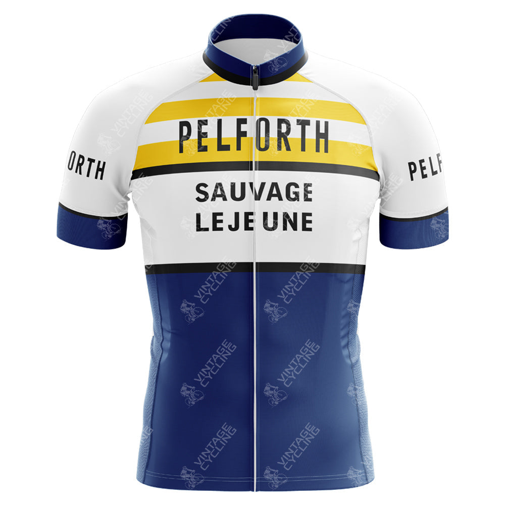 Maillot de Cyclisme Rétro Pelforth Sauvage Lejeune