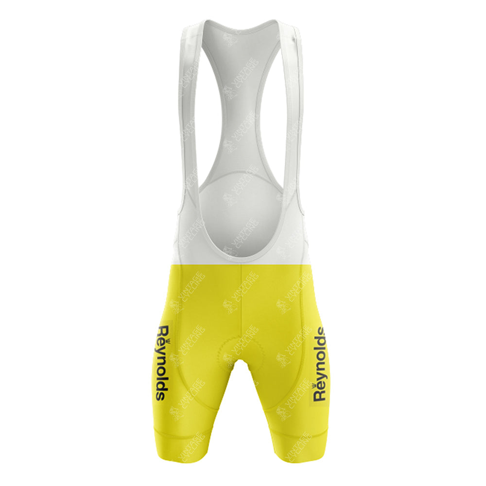 Ensemble de cyclisme rétro à manches courtes Reynolds jaune 1983