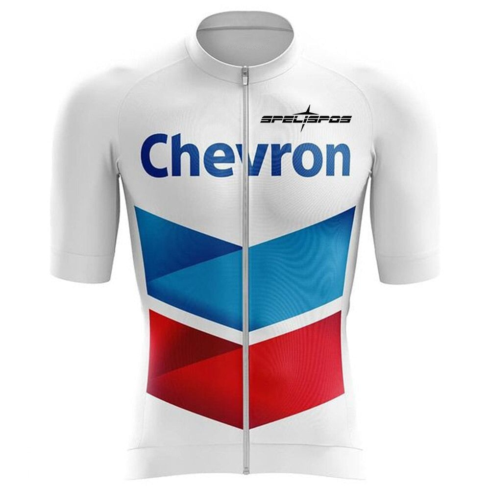 Maillot de Cyclisme Rétro à Motif Chevron