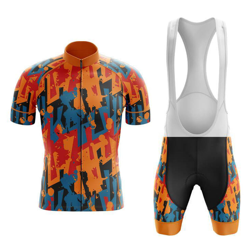 Ensemble de maillot de cyclisme rétro orange jazzy