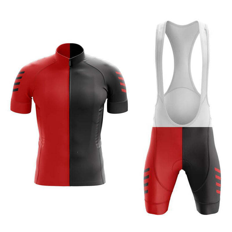 Ensemble de Maillot de Cyclisme Rouge à Manches Courtes