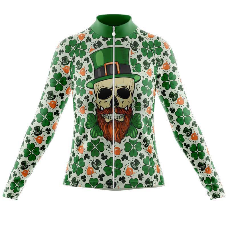 Maillot à Manches Longues Femme Crâne Irlandais Porte-Bonheur (avec Option Polaire)
