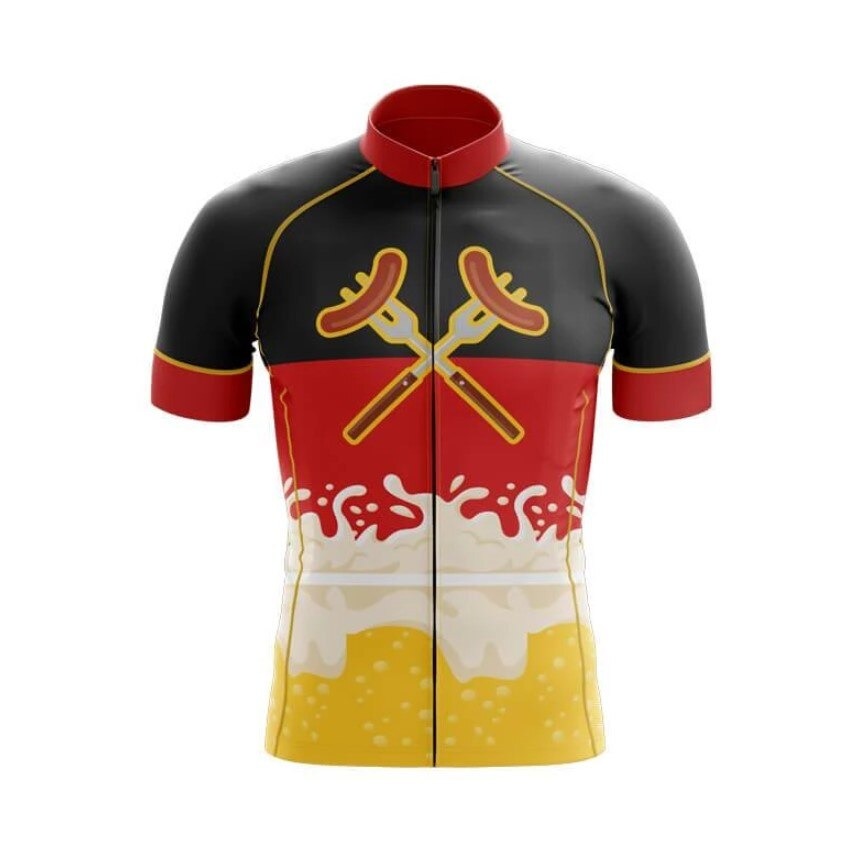 Maillot de cyclisme Bratwurst BBQ allemand