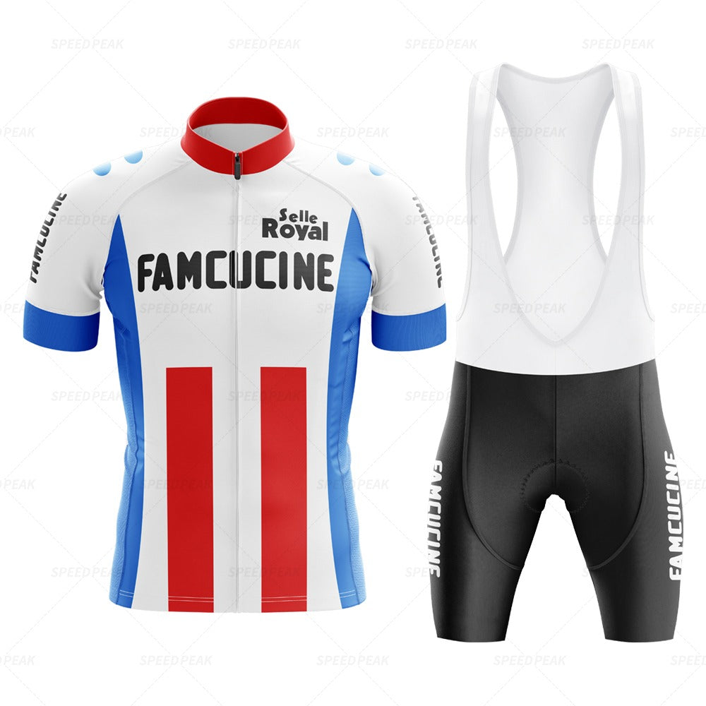 Ensemble de Maillot de Cyclisme Rétro Famcucine Selle Royal