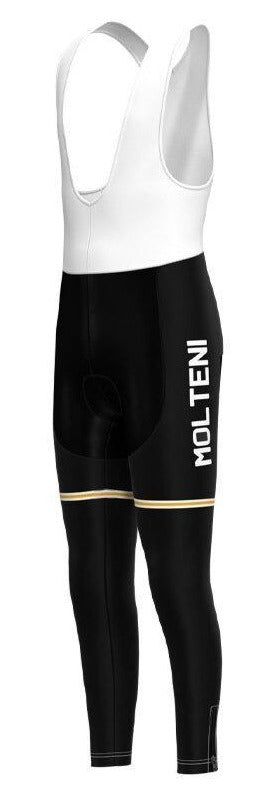 Leggings de cyclisme rétro noirs Molteni