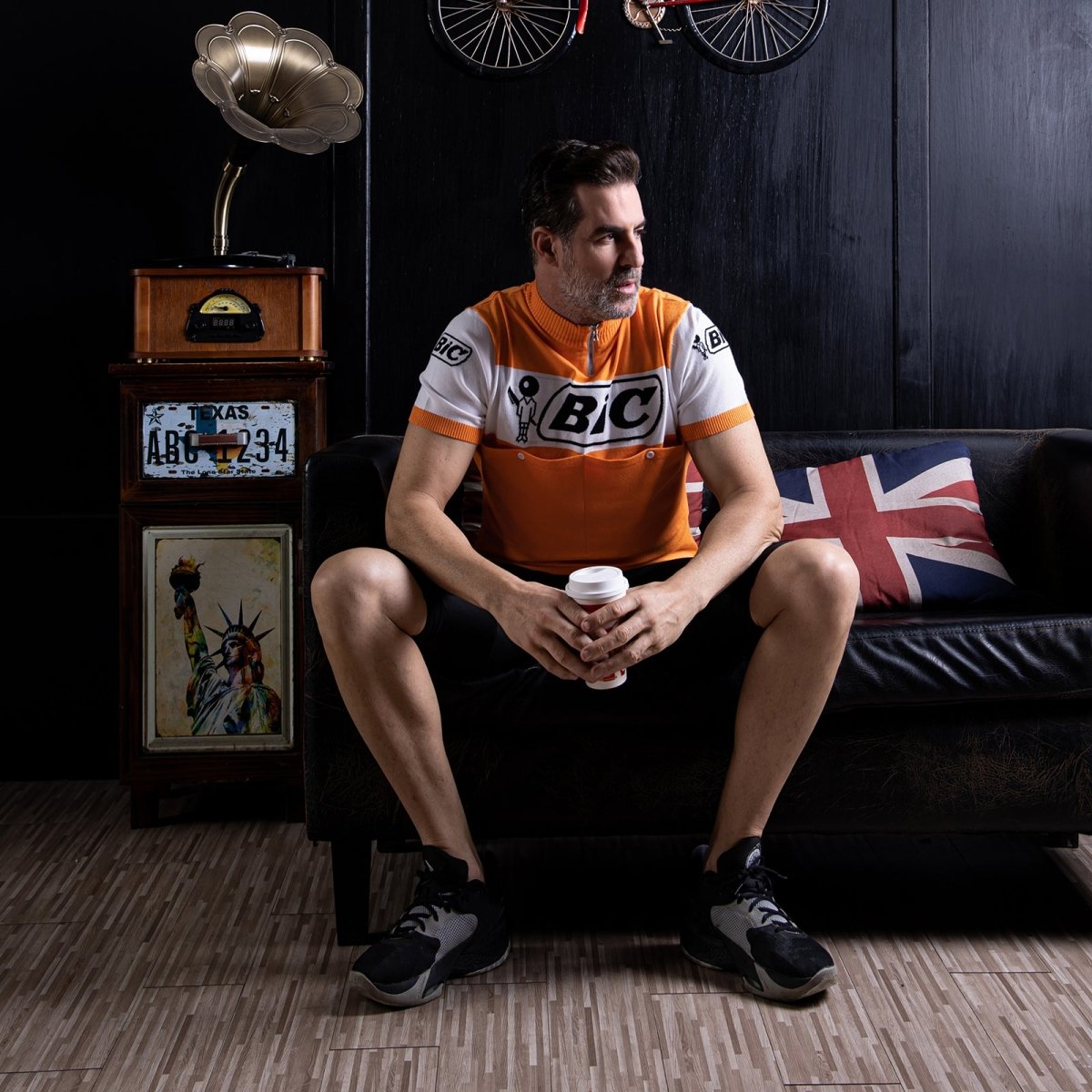 Bic Laine Mérinos Mélangée - Maillot de Cyclisme Rétro