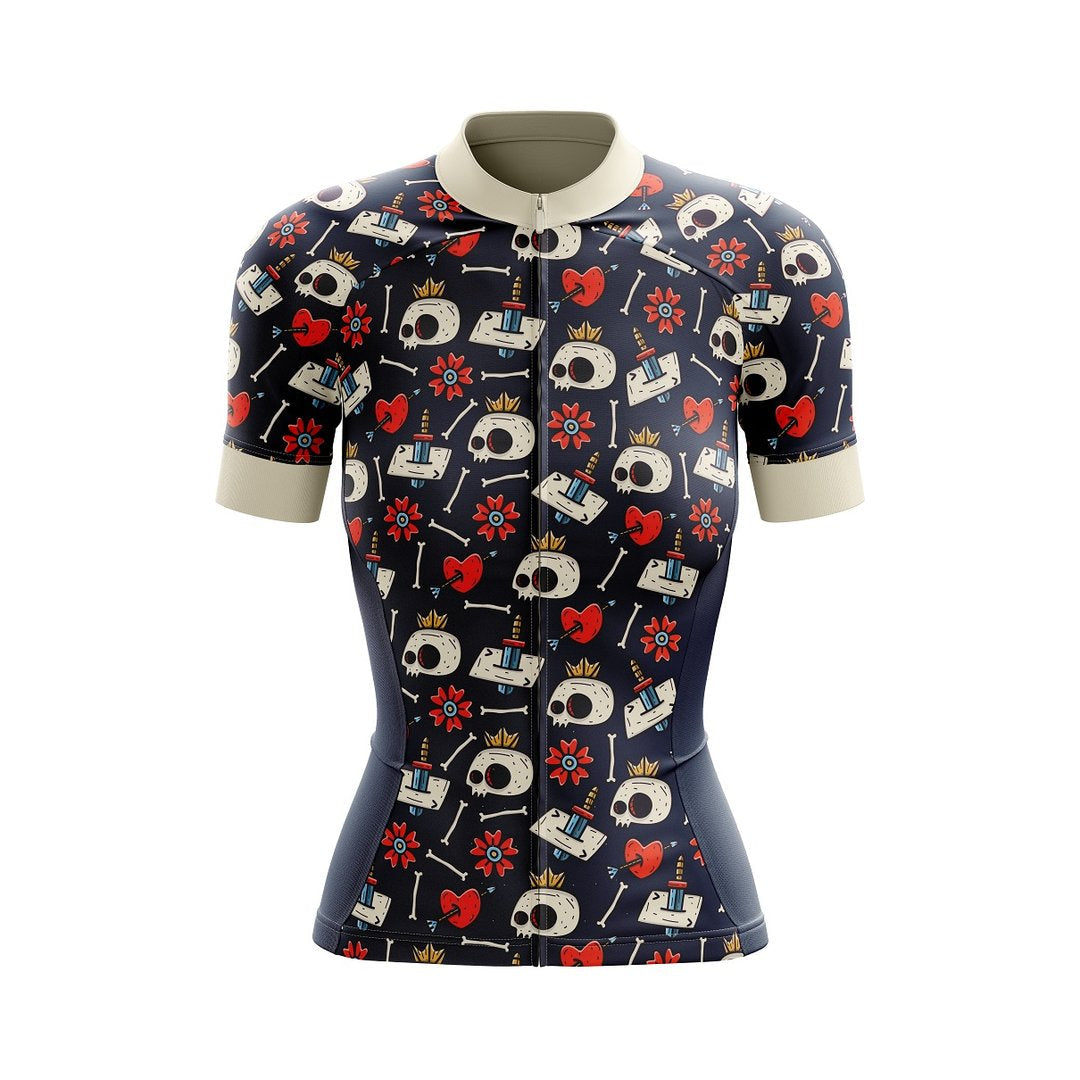 Maillot de cyclisme pour femmes Temple Skull