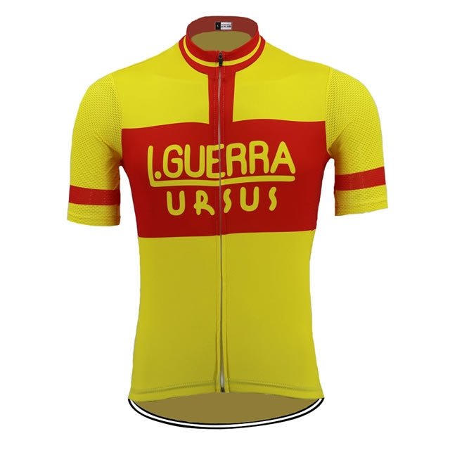Maillot de cyclisme rétro Learco Guerra Ursus jaune