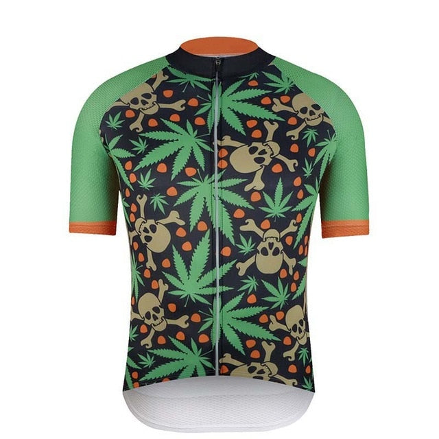 Maillot de cyclisme feuille verte
