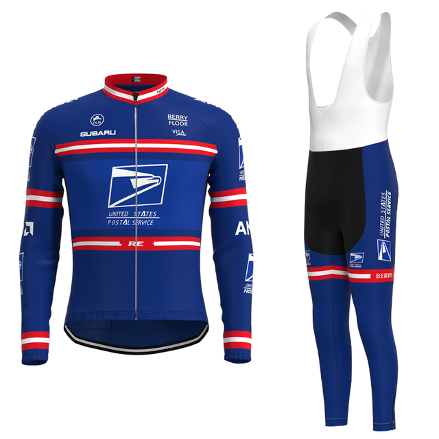 Maillot de l'équipe cycliste professionnelle du service postal des États-Unis - Ensemble long (polaire d'hiver)