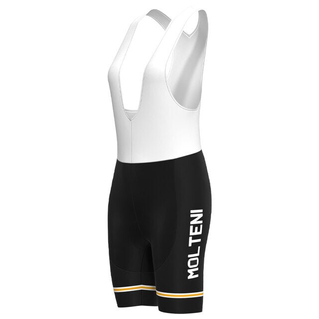 Ensemble de Maillot de Cyclisme Rétro Molteni Noir pour Femme