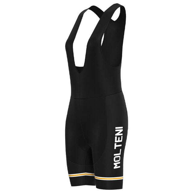 Ensemble de Maillot de Cyclisme Rétro Molteni Noir pour Femme
