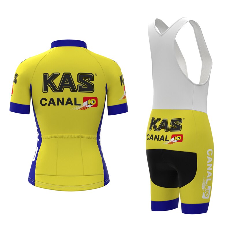 Ensemble de maillot de cyclisme rétro KAS Canal pour femmes