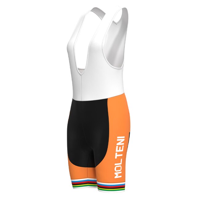 Ensemble Maillot de Cyclisme Rétro Orange pour Femme Molteni