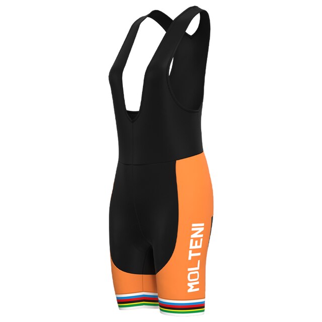 Ensemble Maillot de Cyclisme Rétro Orange pour Femme Molteni