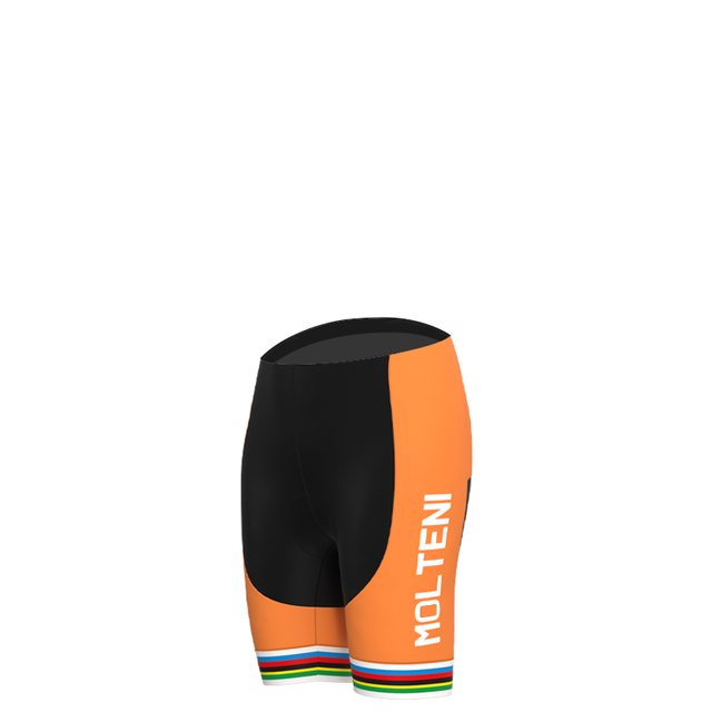 Ensemble Maillot de Cyclisme Rétro Orange pour Femme Molteni
