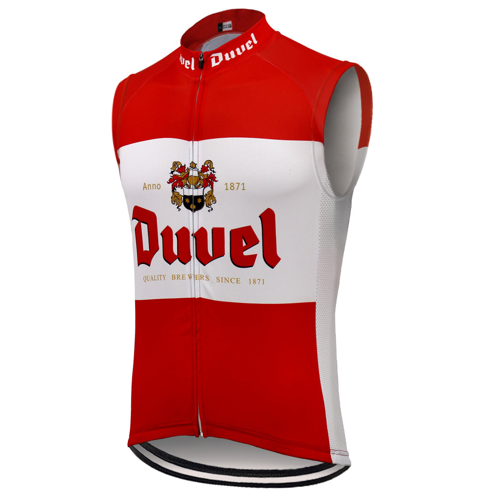 Gilet de cyclisme rétro rouge Duvel Beer
