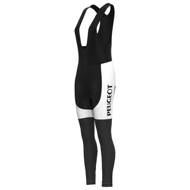 Maillot de cyclisme rétro Peugeot-Shell pour femmes des années 1960, ensemble long (avec polaire d'hiver)