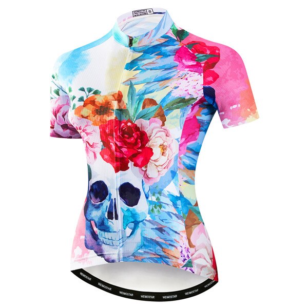 Maillot de cyclisme femme Crânes et Roses