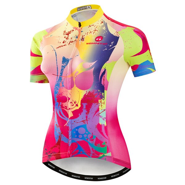 Maillot de cyclisme pour femmes à éclaboussures colorées