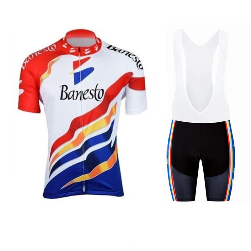 Ensemble de Maillot de Cyclisme Rétro Banesto