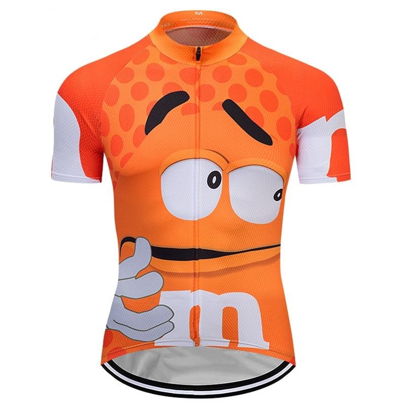 Maillot de Cyclisme Orange M&Ms