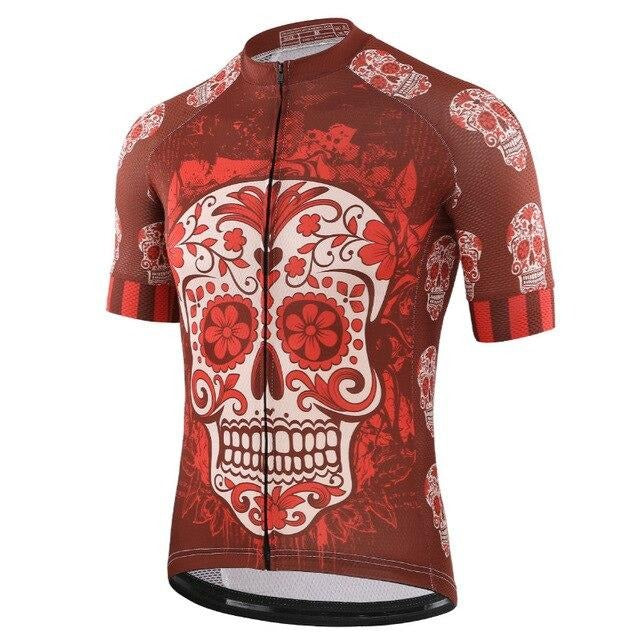 Maillot de Cyclisme Crâne Rouge