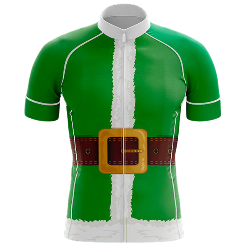 Maillot de cyclisme Père Noël vert
