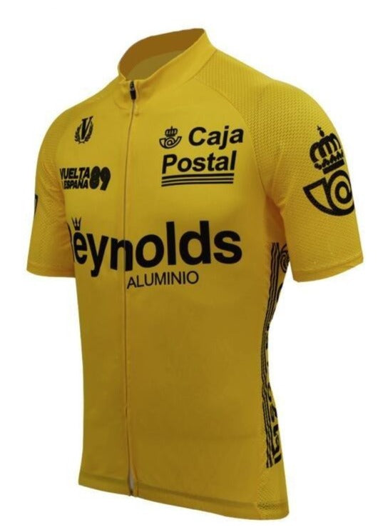 Maillot de cyclisme rétro en aluminium Reynolds jaune
