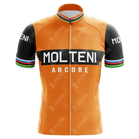 Maillot de cyclisme rétro à manches courtes Molteni Arcore
