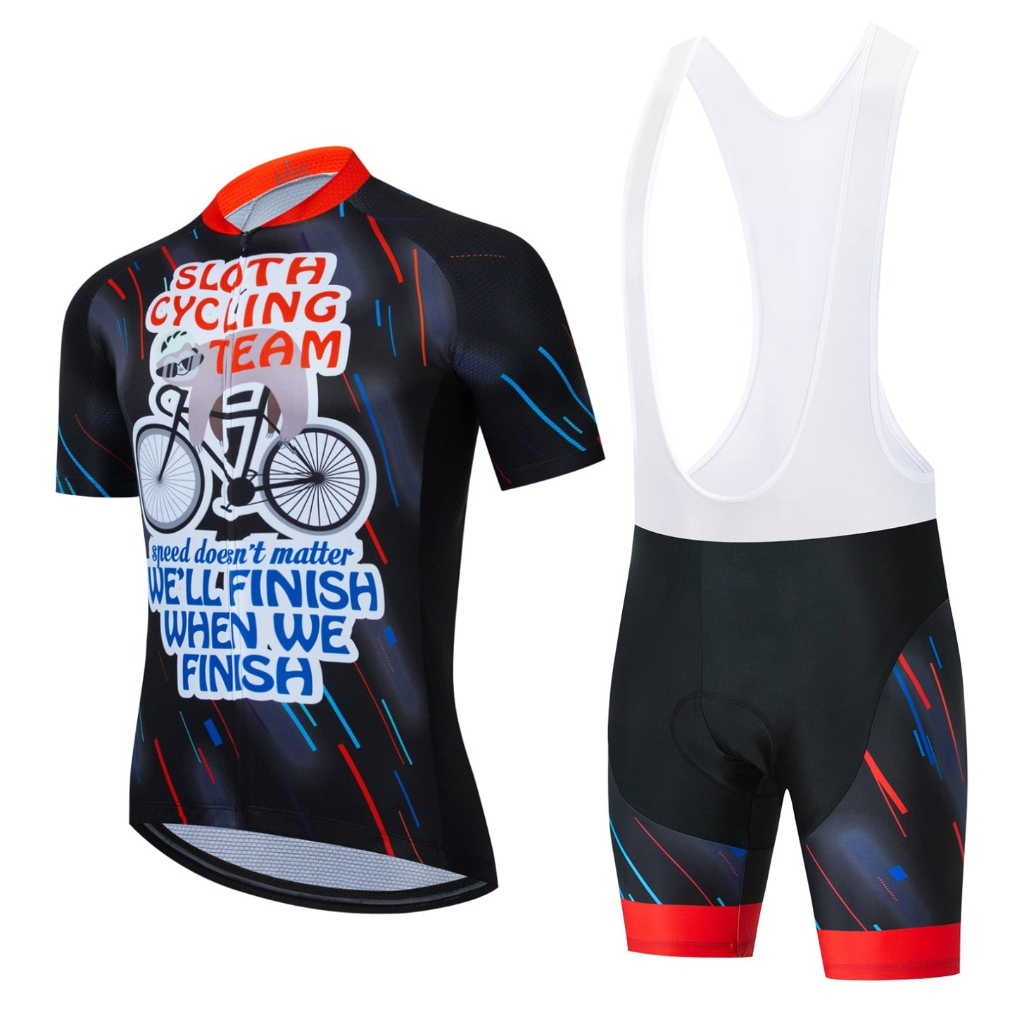 Ensemble de Cyclisme Équipe Paresseux Laser Noir