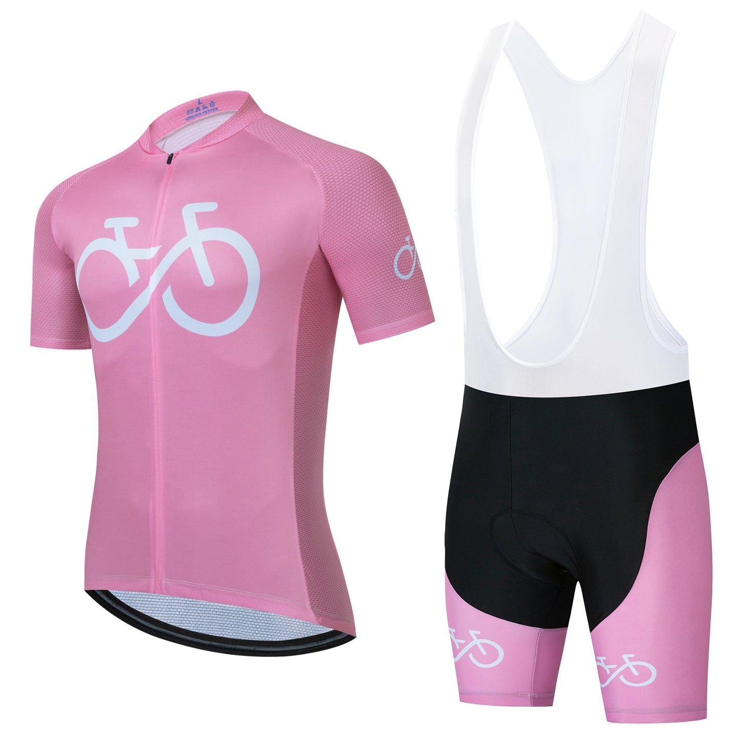 Ensemble de Maillot de Cyclisme Rose avec Logo de Vélo