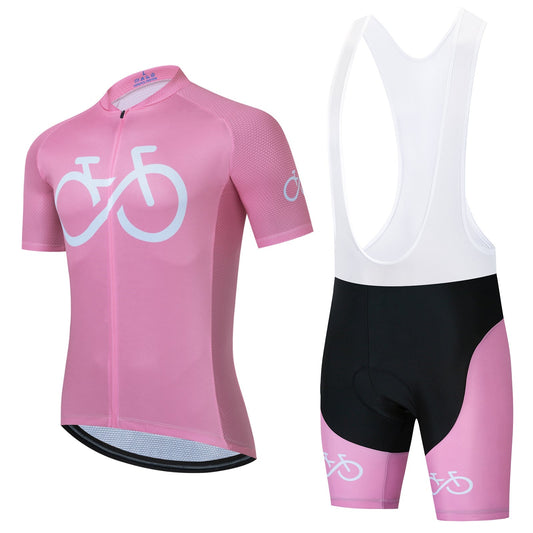 Ensemble de Maillot de Cyclisme Rose avec Logo de Vélo