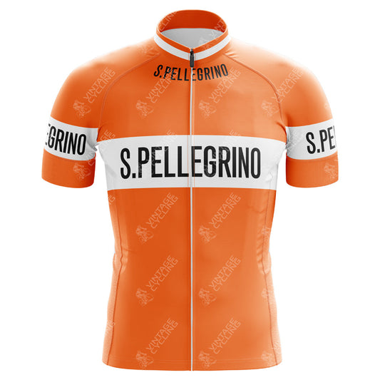 Maillot de cyclisme rétro à manches courtes San Pellegrino