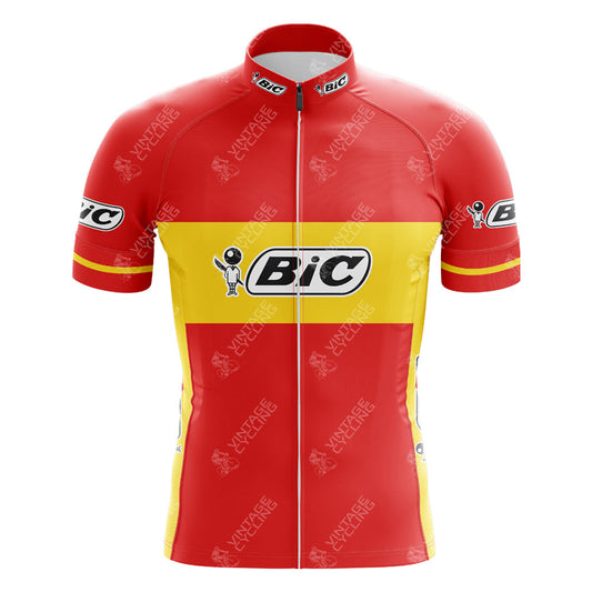 Maillot de cyclisme rétro à manches courtes BIC Espagne