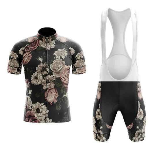 Ensemble de Maillot de Cyclisme Vintage à Motif Floral