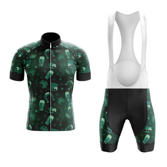 Ensemble de Maillot de Cyclisme Rétro Irlandais Porte-Bonheur