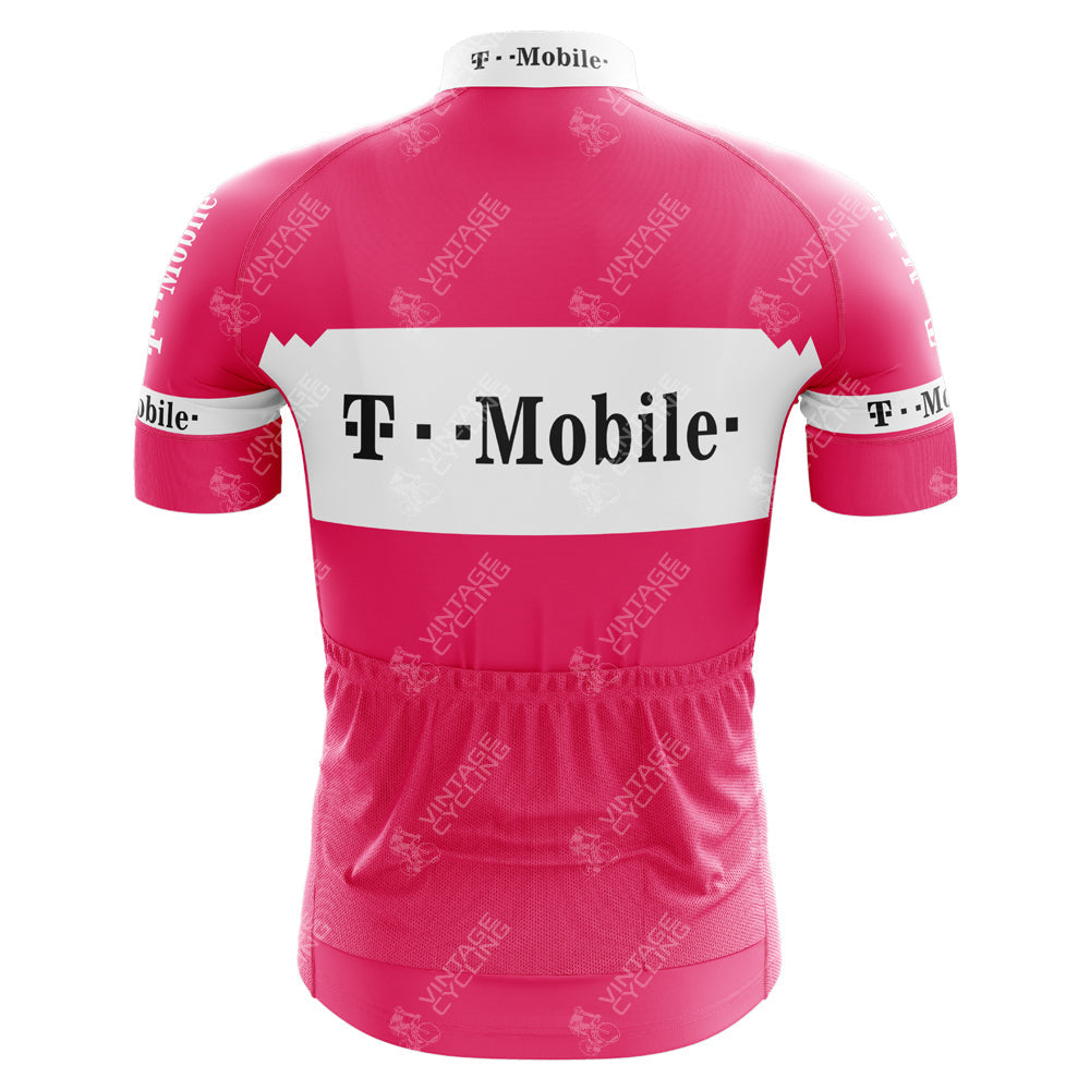 Maillot de cyclisme rétro rose T-Mobile Uvex