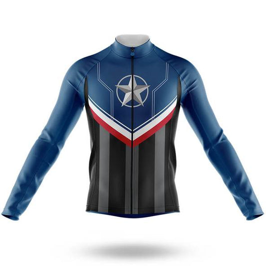 Maillot de Cyclisme à Manches Longues Captain America (avec Option Polaire)