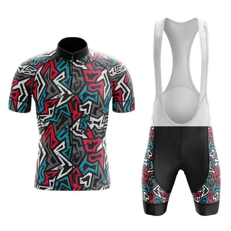 Ensemble de Maillot de Cyclisme Rétro Jazzy Lines