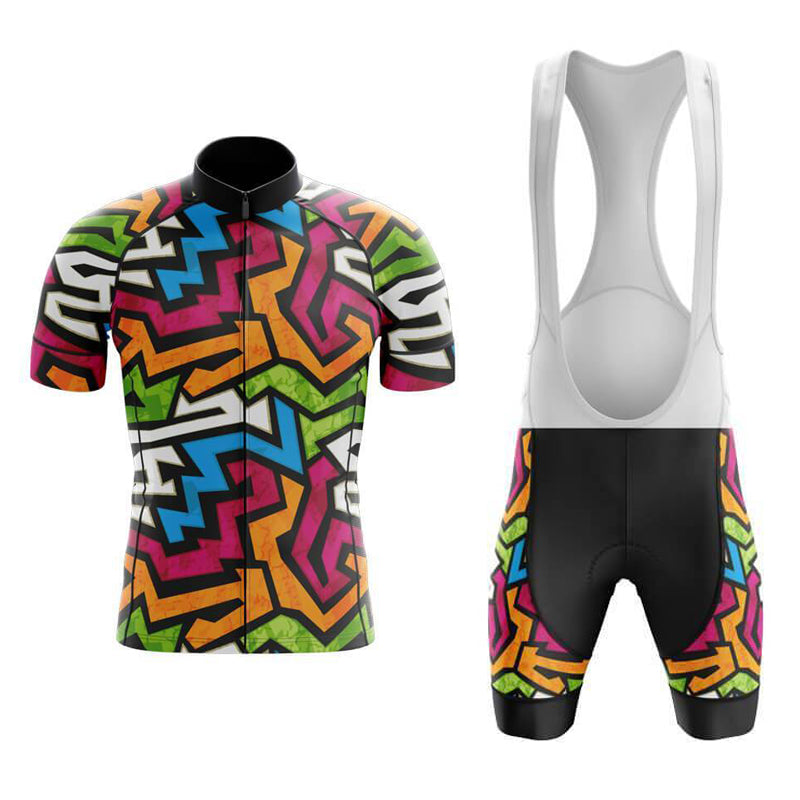 Ensemble de Maillot de Cyclisme Rétro aux Lignes Vives Jazzy