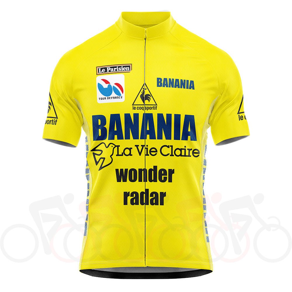 Maillot de cyclisme rétro jaune du Tour de France 1985 - Hinault
