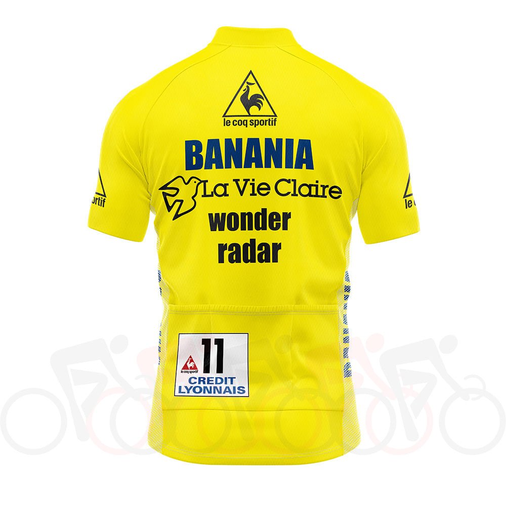 Maillot de cyclisme rétro jaune du Tour de France 1985 - Hinault